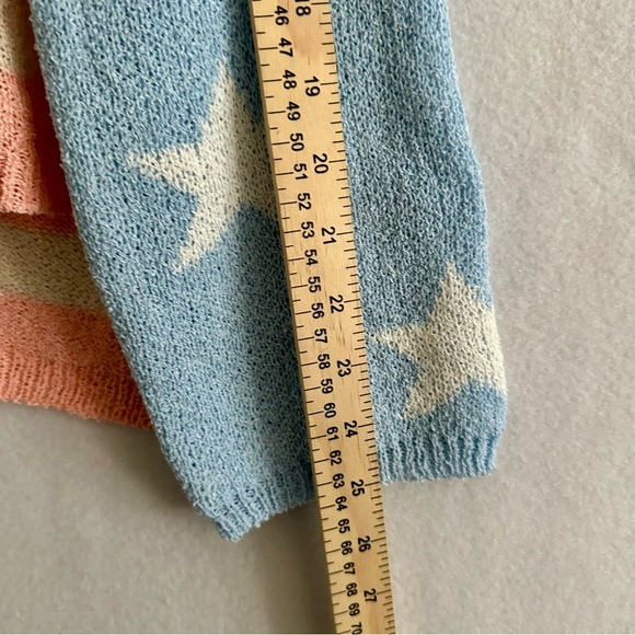 Lisa Robertson Women’s Sweater American Flag Pastel Color Size L - Picture 7 of 9